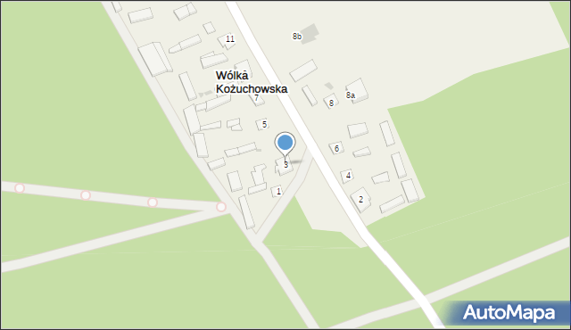 Wólka Kożuchowska, Wólka Kożuchowska, 3, mapa Wólka Kożuchowska