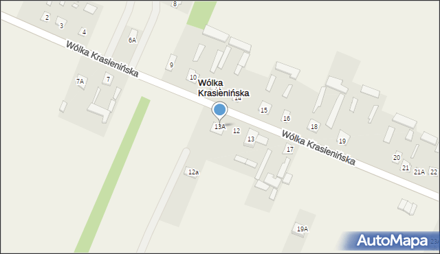 Wólka Krasienińska, Wólka Krasienińska, 13A, mapa Wólka Krasienińska