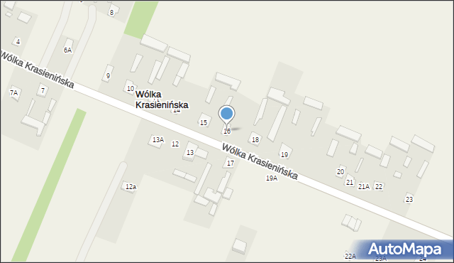 Wólka Krasienińska, Wólka Krasienińska, 16, mapa Wólka Krasienińska