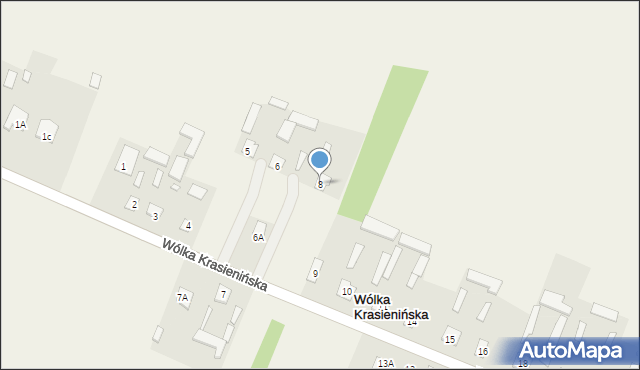 Wólka Krasienińska, Wólka Krasienińska, 8, mapa Wólka Krasienińska