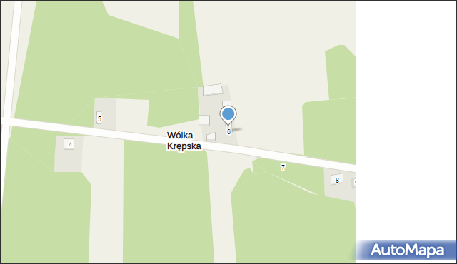 Wólka Krępska, Wólka Krępska, 6, mapa Wólka Krępska