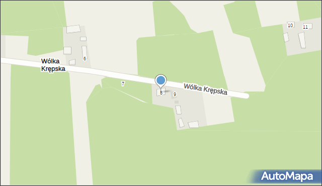 Wólka Krępska, Wólka Krępska, 8, mapa Wólka Krępska