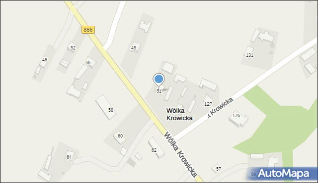 Wólka Krowicka, Wólka Krowicka, 51, mapa Wólka Krowicka