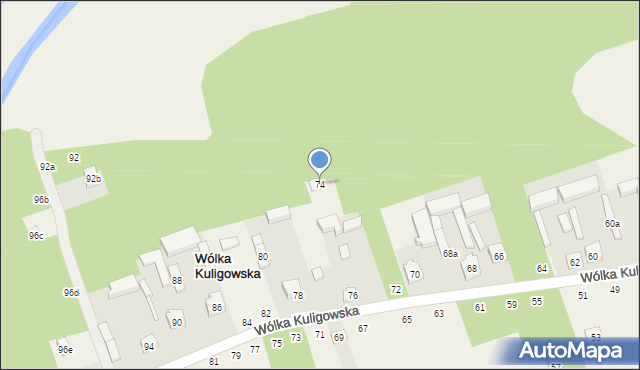Wólka Kuligowska, Wólka Kuligowska, 74, mapa Wólka Kuligowska