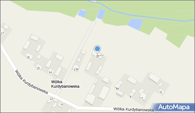 Wólka Kurdybanowska, Wólka Kurdybanowska, 10, mapa Wólka Kurdybanowska