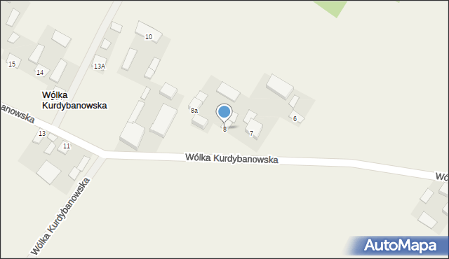 Wólka Kurdybanowska, Wólka Kurdybanowska, 8, mapa Wólka Kurdybanowska