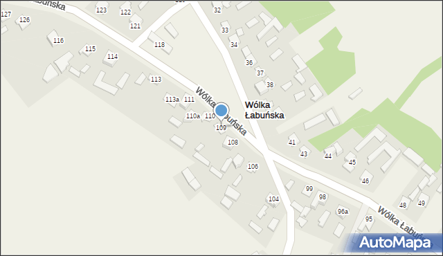 Wólka Łabuńska, Wólka Łabuńska, 109, mapa Wólka Łabuńska