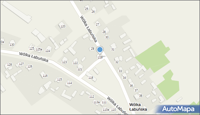 Wólka Łabuńska, Wólka Łabuńska, 119, mapa Wólka Łabuńska