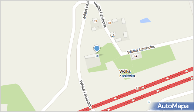 Wólka Łasiecka, Wólka Łasiecka, 16, mapa Wólka Łasiecka