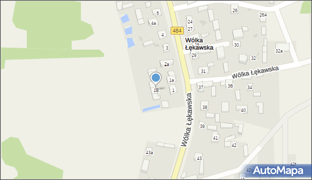 Wólka Łękawska, Wólka Łękawska, 1B, mapa Wólka Łękawska