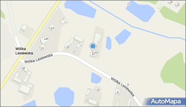 Wólka Lesiewska, Wólka Lesiewska, 11, mapa Wólka Lesiewska
