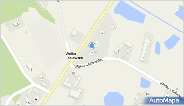 Wólka Lesiewska, Wólka Lesiewska, 13, mapa Wólka Lesiewska