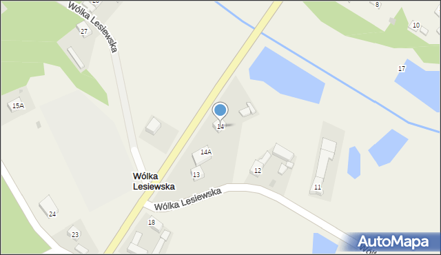 Wólka Lesiewska, Wólka Lesiewska, 14, mapa Wólka Lesiewska