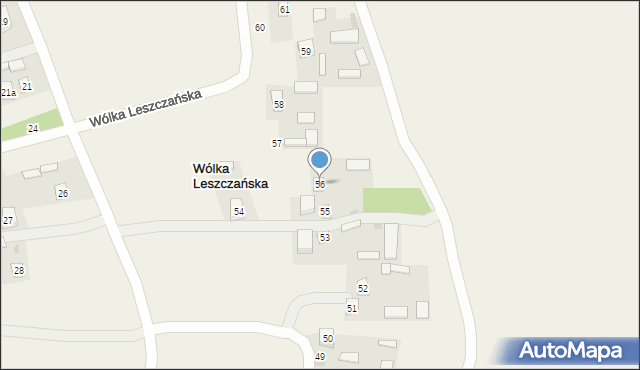 Wólka Leszczańska, Wólka Leszczańska, 56, mapa Wólka Leszczańska