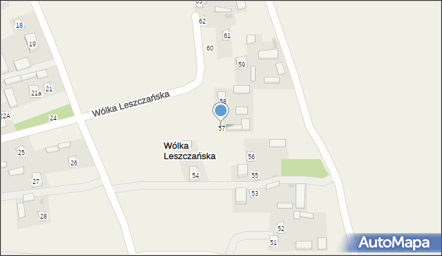 Wólka Leszczańska, Wólka Leszczańska, 57, mapa Wólka Leszczańska