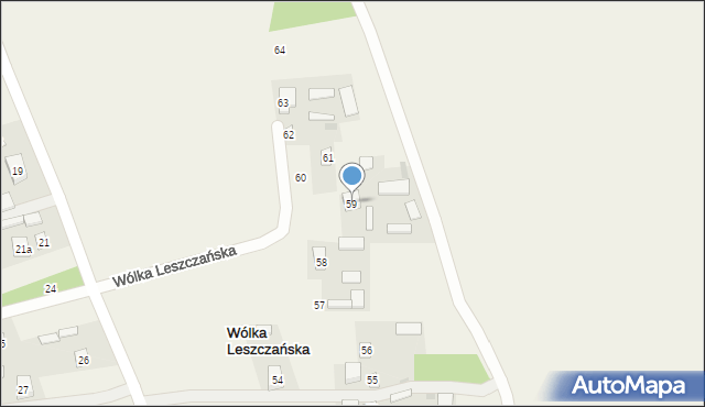 Wólka Leszczańska, Wólka Leszczańska, 59, mapa Wólka Leszczańska