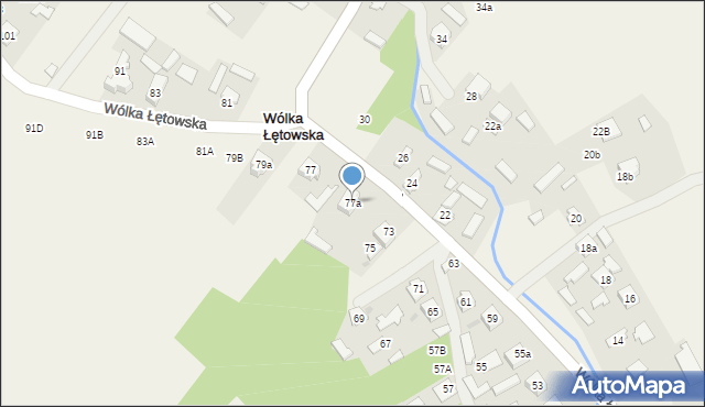 Wólka Łętowska, Wólka Łętowska, 77a, mapa Wólka Łętowska