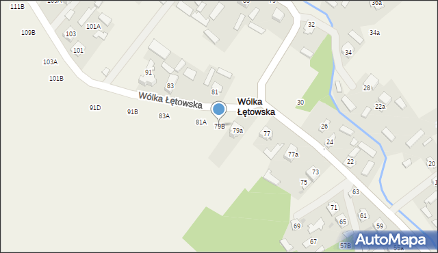 Wólka Łętowska, Wólka Łętowska, 79B, mapa Wólka Łętowska