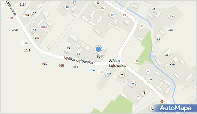 Wólka Łętowska, Wólka Łętowska, 81, mapa Wólka Łętowska