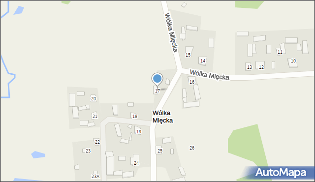 Wólka Mlęcka, Wólka Mlęcka, 17, mapa Wólka Mlęcka