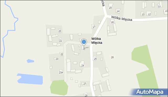 Wólka Mlęcka, Wólka Mlęcka, 19, mapa Wólka Mlęcka