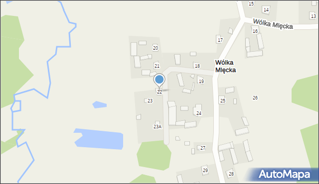 Wólka Mlęcka, Wólka Mlęcka, 22, mapa Wólka Mlęcka