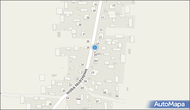 Wólka Modrzejowa, Wólka Modrzejowa, 16, mapa Wólka Modrzejowa