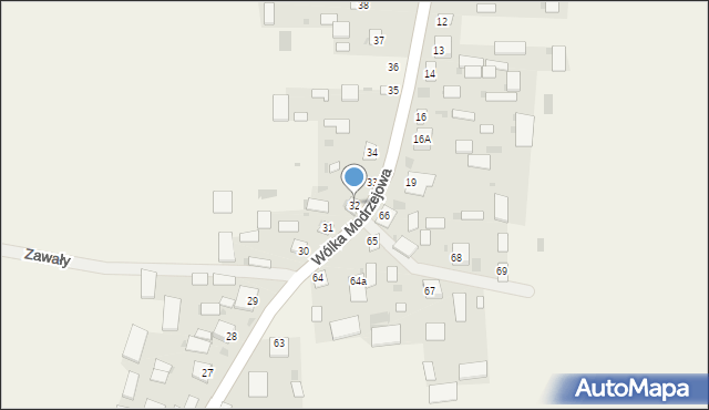 Wólka Modrzejowa, Wólka Modrzejowa, 32, mapa Wólka Modrzejowa