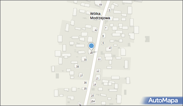 Wólka Modrzejowa, Wólka Modrzejowa, 40, mapa Wólka Modrzejowa