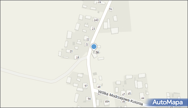 Wólka Modrzejowa-Kolonia, Wólka Modrzejowa-Kolonia, 58A, mapa Wólka Modrzejowa-Kolonia