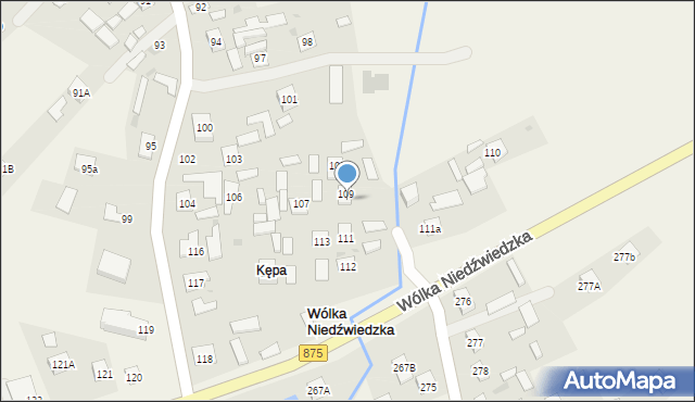 Wólka Niedźwiedzka, Wólka Niedźwiedzka, 109A, mapa Wólka Niedźwiedzka