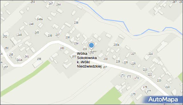 Wólka Niedźwiedzka, Wólka Niedźwiedzka, 232, mapa Wólka Niedźwiedzka