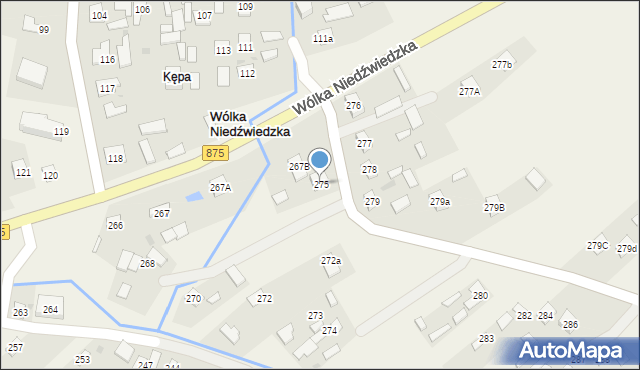 Wólka Niedźwiedzka, Wólka Niedźwiedzka, 275, mapa Wólka Niedźwiedzka