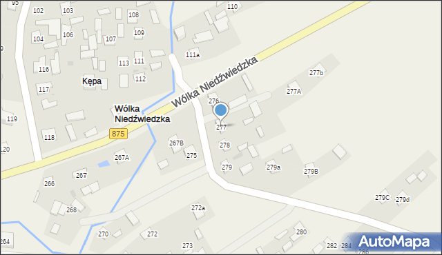 Wólka Niedźwiedzka, Wólka Niedźwiedzka, 277, mapa Wólka Niedźwiedzka