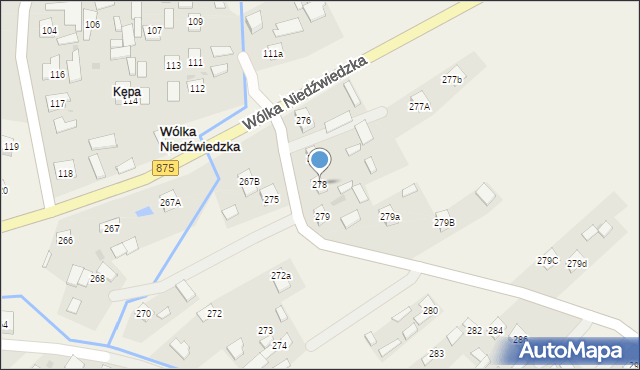 Wólka Niedźwiedzka, Wólka Niedźwiedzka, 278, mapa Wólka Niedźwiedzka