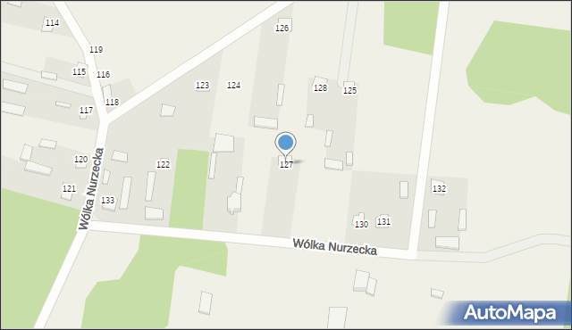 Wólka Nurzecka, Wólka Nurzecka, 127, mapa Wólka Nurzecka