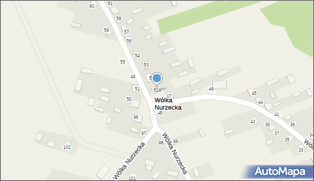Wólka Nurzecka, Wólka Nurzecka, 51A, mapa Wólka Nurzecka