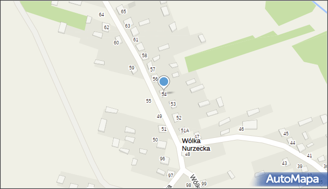 Wólka Nurzecka, Wólka Nurzecka, 54, mapa Wólka Nurzecka