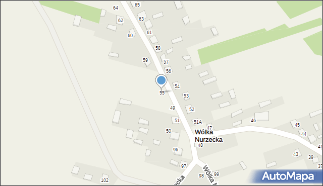 Wólka Nurzecka, Wólka Nurzecka, 55, mapa Wólka Nurzecka