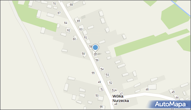 Wólka Nurzecka, Wólka Nurzecka, 57, mapa Wólka Nurzecka