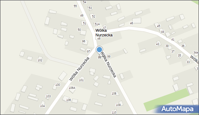 Wólka Nurzecka, Wólka Nurzecka, 98, mapa Wólka Nurzecka