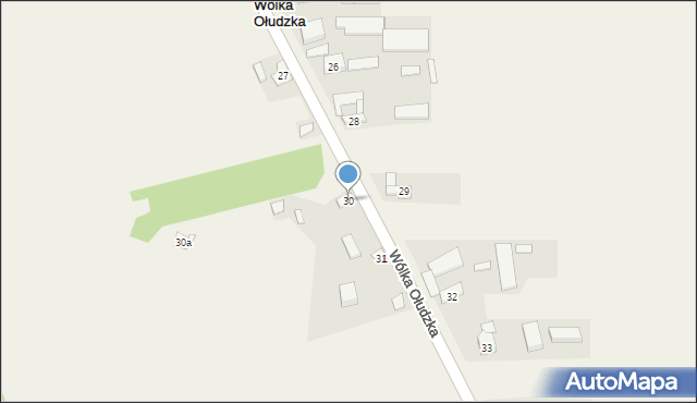 Wólka Ołudzka, Wólka Ołudzka, 30, mapa Wólka Ołudzka