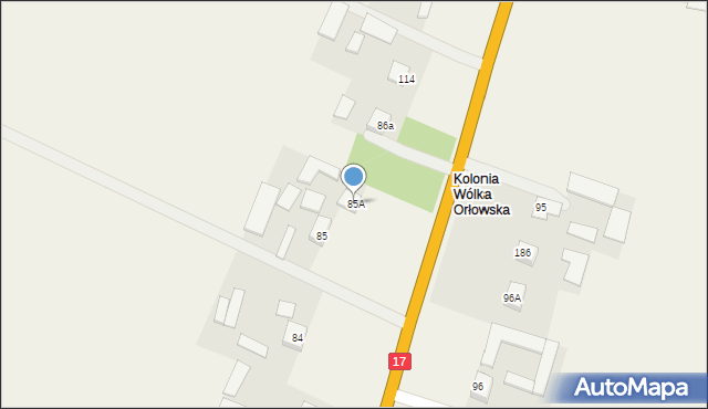 Wólka Orłowska, Wólka Orłowska, 85A, mapa Wólka Orłowska