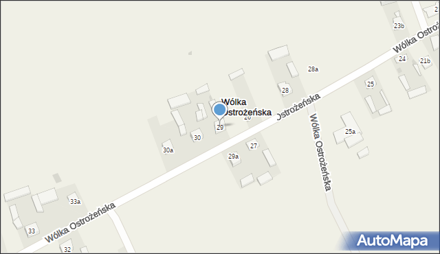 Wólka Ostrożeńska, Wólka Ostrożeńska, 29, mapa Wólka Ostrożeńska