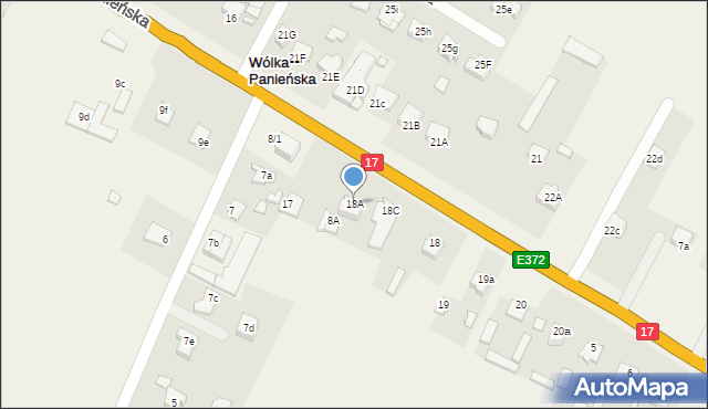 Wólka Panieńska, Wólka Panieńska, 18A, mapa Wólka Panieńska