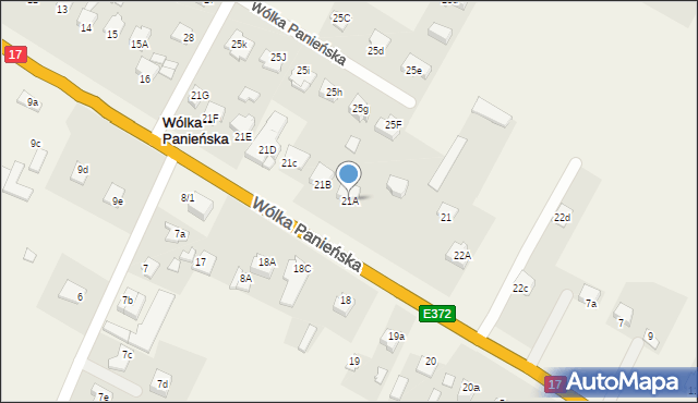 Wólka Panieńska, Wólka Panieńska, 21A, mapa Wólka Panieńska