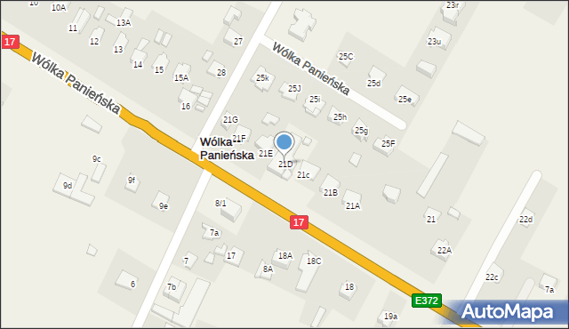 Wólka Panieńska, Wólka Panieńska, 21D, mapa Wólka Panieńska