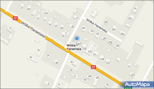 Wólka Panieńska, Wólka Panieńska, 21F, mapa Wólka Panieńska