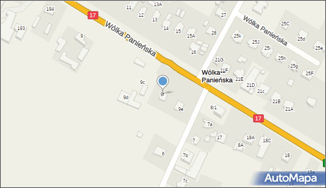 Wólka Panieńska, Wólka Panieńska, 9f, mapa Wólka Panieńska