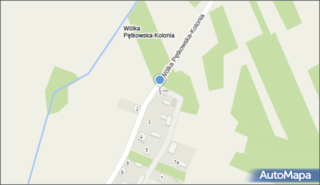 Wólka Pętkowska, Wólka Pętkowska-Kolonia, 1, mapa Wólka Pętkowska